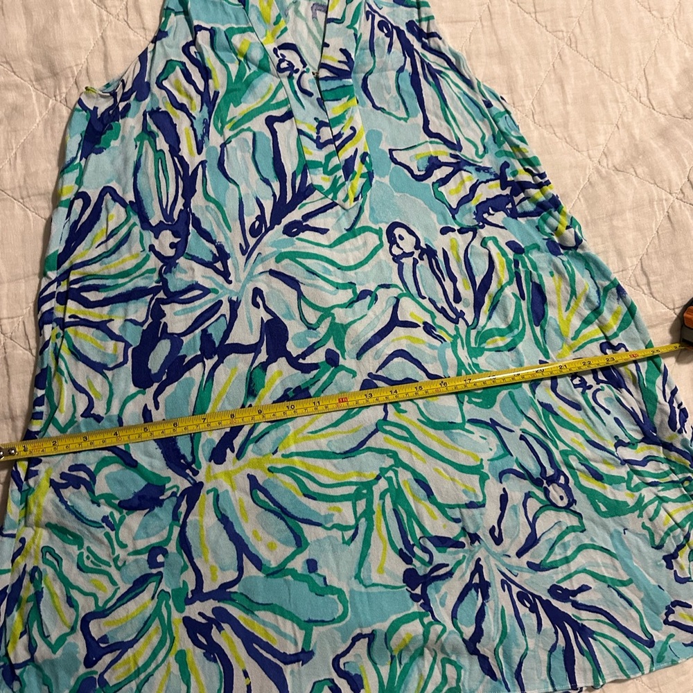 Lilly Pulitzer Blue and Green Floral Dress - Picture 4 of 6